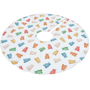 Gummibärmuster Polyester Weihnachtsbaumdecke