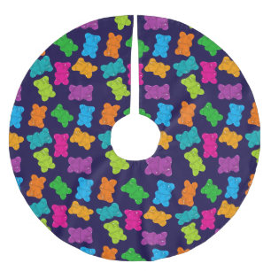 Gummibärmuster Polyester Weihnachtsbaumdecke