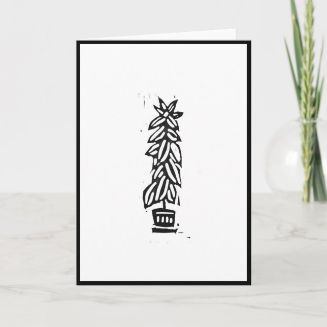 Gummibaum-Blockdruckkarte Karte (Vorderseite)