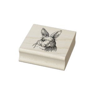 GummiBriefmarke mit Vintagem Kaninchen Gummistempel