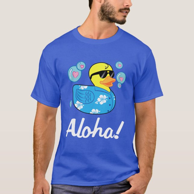 Gummiducky im hawaiischen Shirt Aloha (Vorderseite)