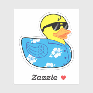 Gummiducky im hawaiischen Shirt Aloha Aufkleber