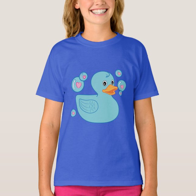 Gummiducky mit Herz-Gefüllten Blasen T-Shirt (Vorderseite)