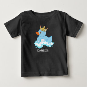 Gummiente (Blau) Lebendiger Aufdruck Personalisier Baby T-shirt