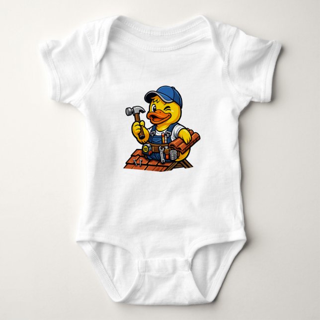 Gummiente Dachdecker Baby Strampler (Vorderseite)