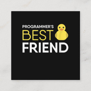 Gummiente Debugging Programmierer Bester Freund Quadratische Visitenkarte
