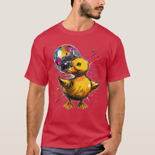 Gummiente Disco-Tanz Disco-Kugel Musik Gummi  T-Shirt