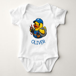 Gummiente Elektriker Baby Strampler