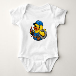 Gummiente Elektriker Baby Strampler
