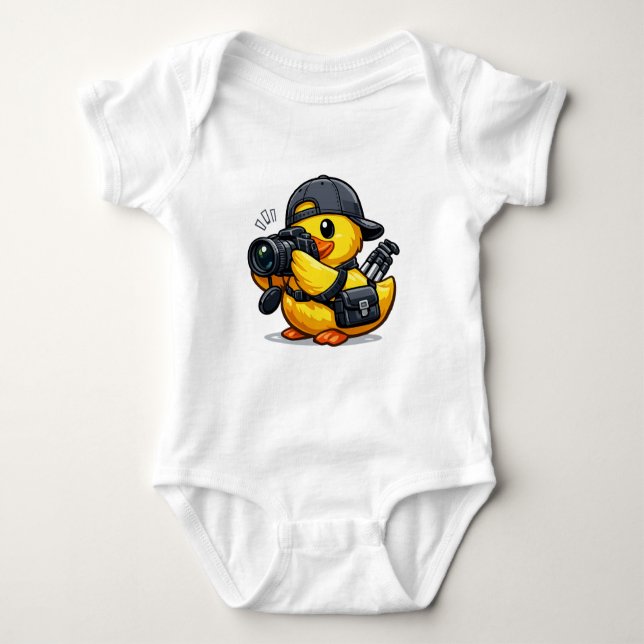 Gummiente Fotograf Baby Strampler (Vorderseite)
