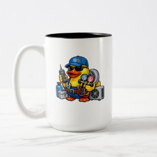 Gummiente Heizungs- und Klimaanlagen-Techniker Zweifarbige Tasse