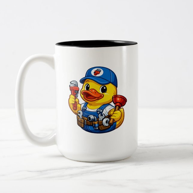 Gummiente Klempner Zweifarbige Tasse (Links)