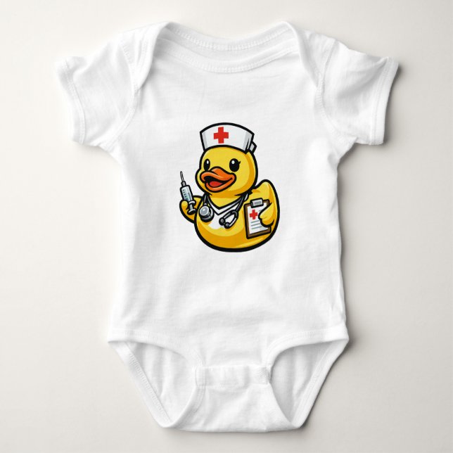 Gummiente Krankenschwester Baby Strampler (Vorderseite)