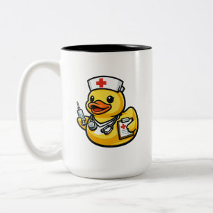 Gummiente Krankenschwester Zweifarbige Tasse
