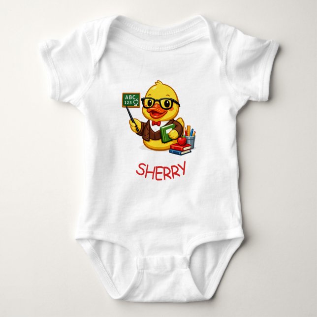 Gummiente Lehrerin Baby Strampler (Vorderseite)