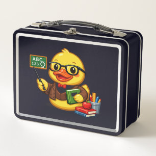 Gummiente Lehrerin Metall Brotdose