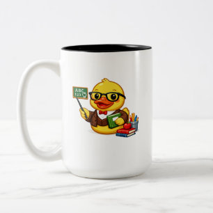 Gummiente Lehrerin Zweifarbige Tasse