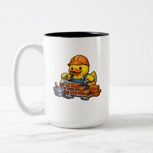 Gummiente Maurer Zweifarbige Tasse