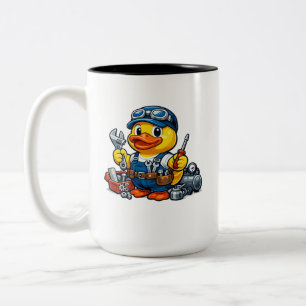 Gummiente Mechaniker Zweifarbige Tasse