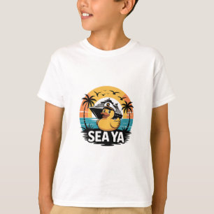 Gummiente Meer Ya Kreuzfahrtschiff Urlaub Familien T-Shirt
