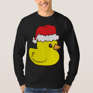 Gummiente mit Weihnachtsmannmütze Niedlicher Gummi T-Shirt