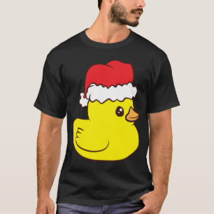 Gummiente mit Weihnachtsmannmütze Niedlicher Gummi T-Shirt