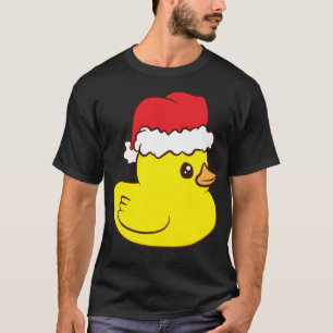 Gummiente mit Weihnachtsmannmütze Niedlicher Gummi T-Shirt
