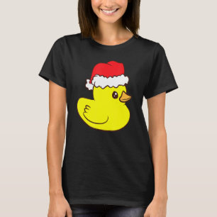 Gummiente mit Weihnachtsmannmütze Niedlicher Gummi T-Shirt