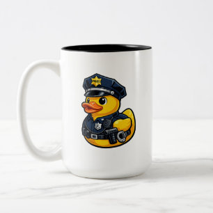 Gummiente Polizeibeamter Zweifarbige Tasse
