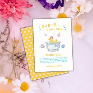 Gummiente Rub A Dub Dub Badewannen-Baby-Party  Dankeskarte