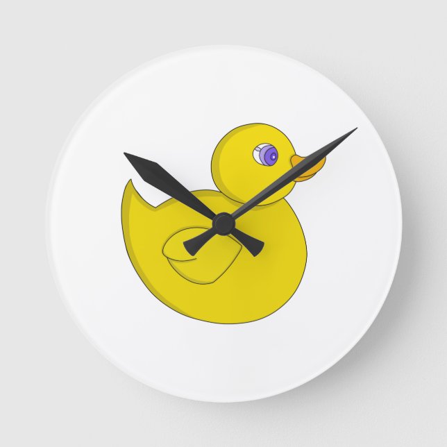 Gummiente Runde Wanduhr (Vorderseite)