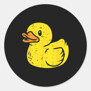 Gummiente Vintage Ente Enten Jungen Mädchen Kinder Runder Aufkleber