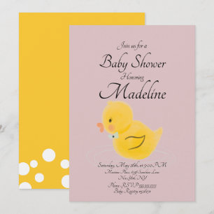Gummiente Wasserfarben-Rouge Baby Shower Einladung