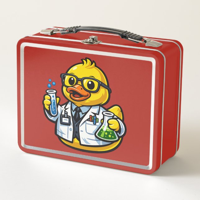 Gummiente Wissenschaftler Metall Brotdose (Vorderseite)