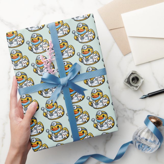 Gummiente Zahnarzt Geschenkpapier (Schenken)
