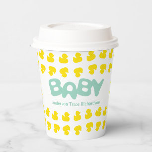 Gummienten mit Papieraufkleber für Babynahrung Pappbecher