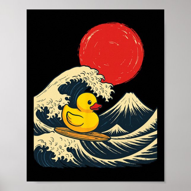 Gummienten-Surfing Japanisch _3  Poster (Vorne)