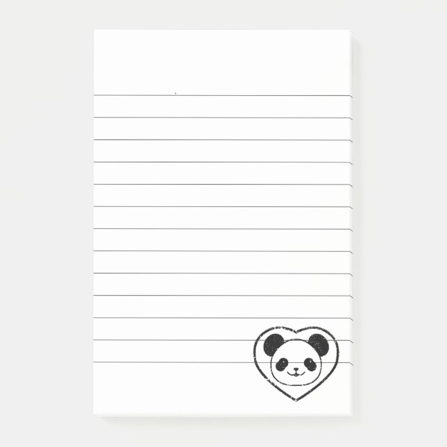 Gummigestanzter Panda-Bär und -gebläse Post-it Klebezettel (Vorderseite)