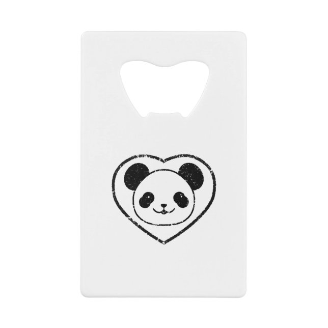Gummigestanzter Panda-Bär und Herz Geldbeutel Flaschenöffner (Vorderseite)