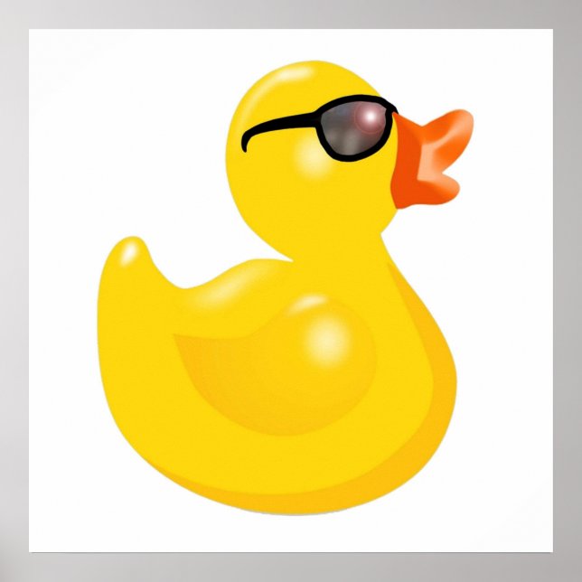 Gummihaube mit Sonnenbrille Gummi Duck Yellow Du Poster (Vorne)
