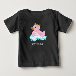 Gummihaube (rosa) Personalisiert drucken Baby T-shirt