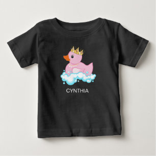 Gummihaube (rosa) Personalisiert drucken Baby T-shirt