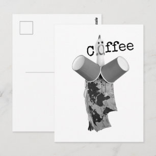 Gummihuhn schreiende Kaffee-Postkarte Postkarte