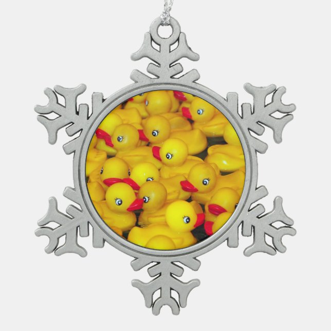 Gummiklebemuster Schneeflocken Zinn-Ornament (Vorderseite)