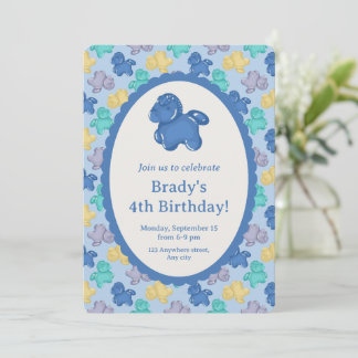 Gummipferd Glazial Beere Eisblau Party Einladung