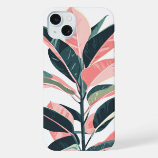 Gummipflanze - Abbildung Natur Minimalist iPhone 15 Plus Hülle