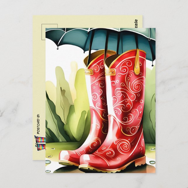 Gummiraupenstiefel, Postkreuzung Postkarte (Vorne/Hinten)