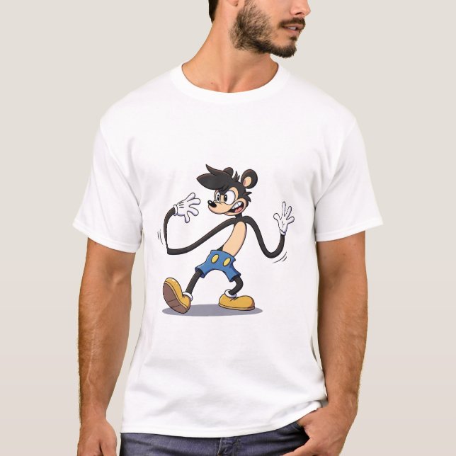 Gummischlauch-Retro: Ein bendy Cartoon-Charakter T-Shirt (Vorderseite)