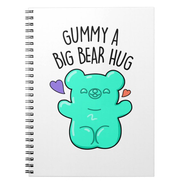 Gummy A Big Bar Hug Funny Candy Gummy Bären Puff Notizblock (Vorderseite)