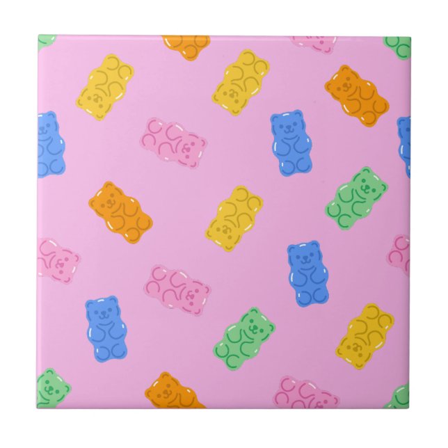 Gummy Bear Aesthetic Ceramic Tile Fliese (Vorderseite)